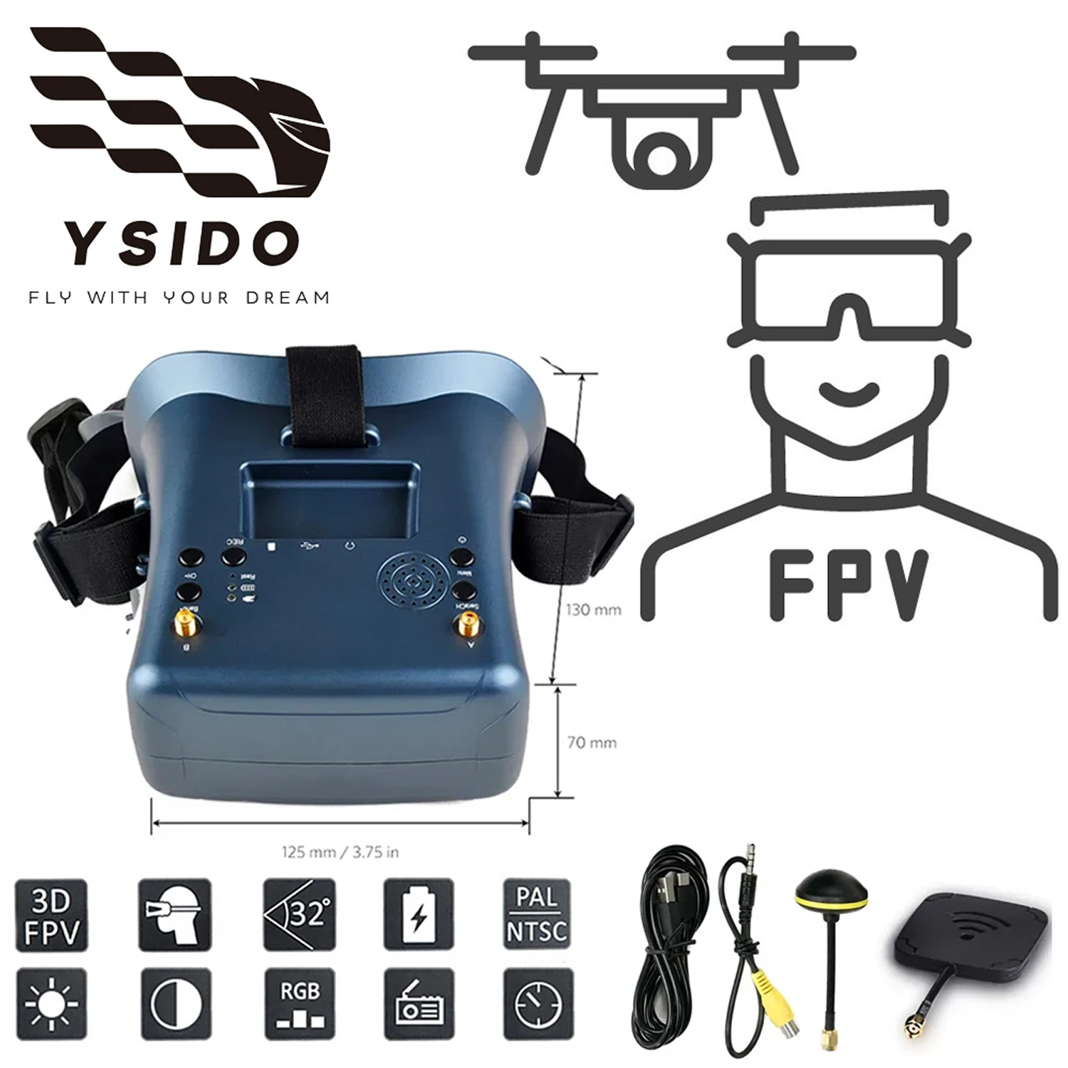 FPV Gözlükleri 008D 5.8G 40CH  - Skyzone Cobra X V2 Fpv Goggles incelemesi ve fiyatı